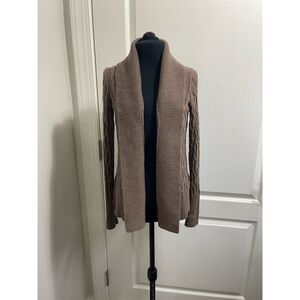Ann Taylor LOFT Women's XS Brown Cable-Knit Cardigan Sweater soft